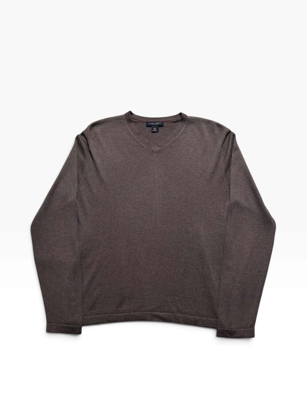 Banana Republic Silk Cashmere V-Neck Sweater Size L Brown